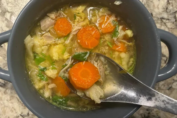 Healthy Chicken Soup with Cauliflower & Carrots