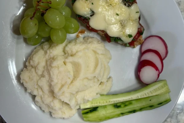 Healthy Chicken Parmesan with Creamy Mashed Cauliflower